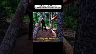 Hidden Deep in the Mountains! Is This the Strongest Log Shelter Ever Built?