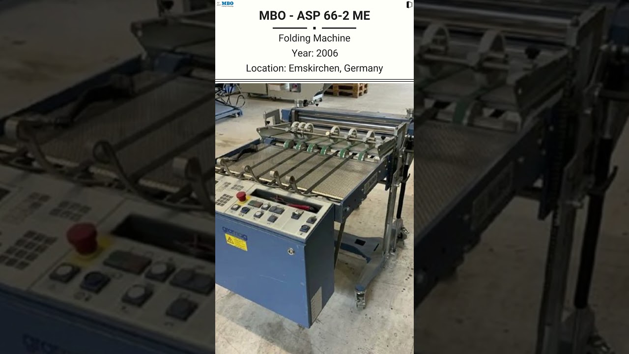 📄 MBO ASP 66-2 ME Stream Delivery with Pressing Unit for Sale @Machinedalal
