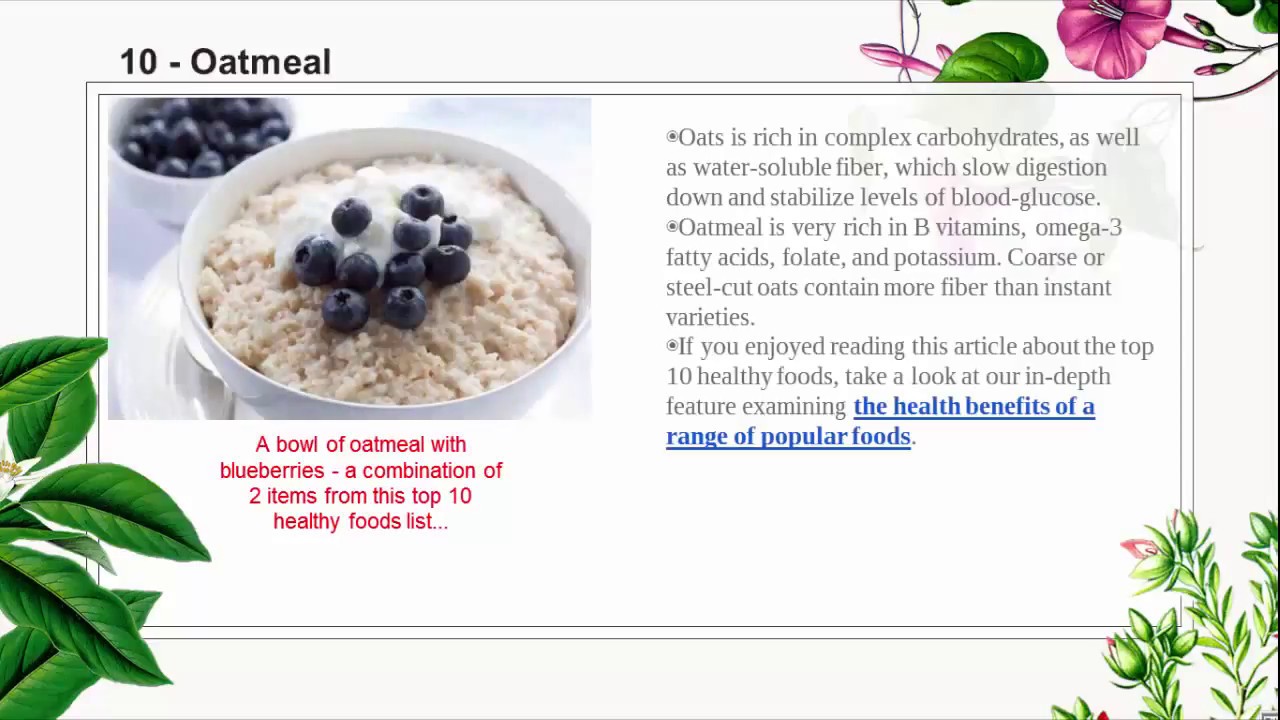 The Top 10 Healthy Foods by H-ASSIST - YouTube