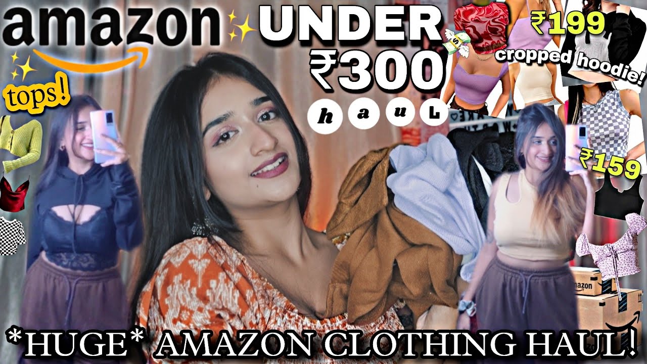*HUGE* Amazon Clothing Haul Under ₹300! • Trendy & Cute Tops + Try On 💗