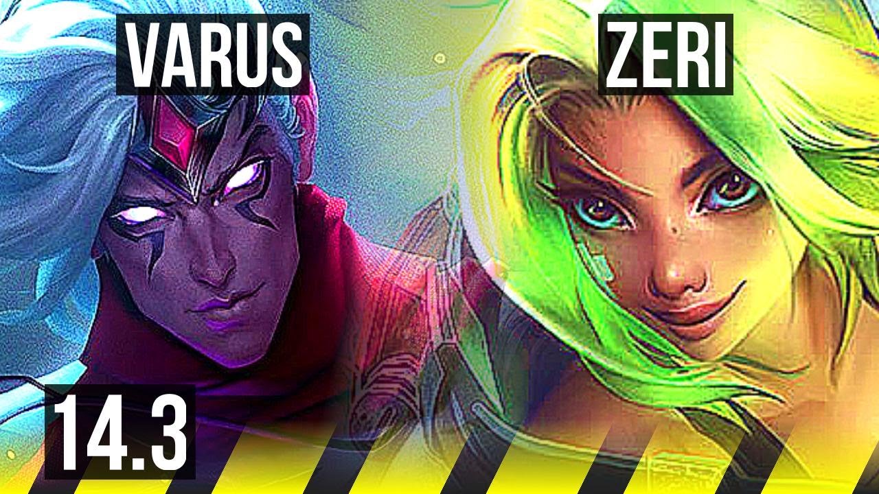 VARUS & Janna vs ZERI & Nautilus (ADC) | 8/2/7, 300+ games | KR Challenger | 14.3