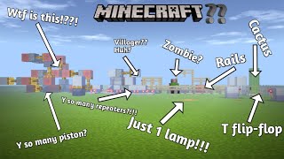 Most complicated way to power a lamp | I make your ideas in MCPE