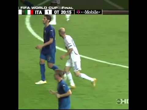 من الذاكرة نطحه زيدان الشهيره في نهائي كأس العالم