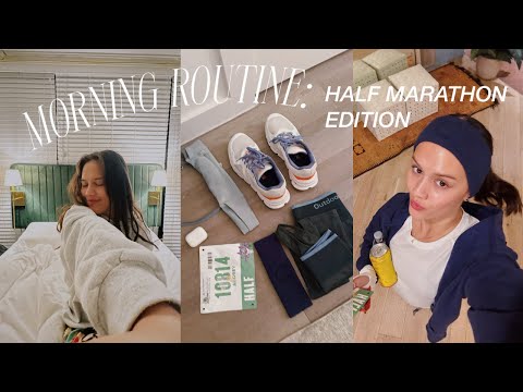 GRWM TO RUN A HALF MARATHON : morning of the race vlog