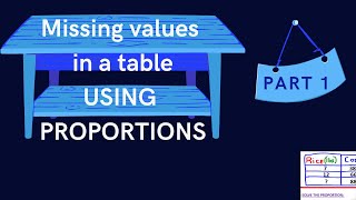 Find missing values in a proportional table....Part 1...USING PROPORTIONS to find values in a table.