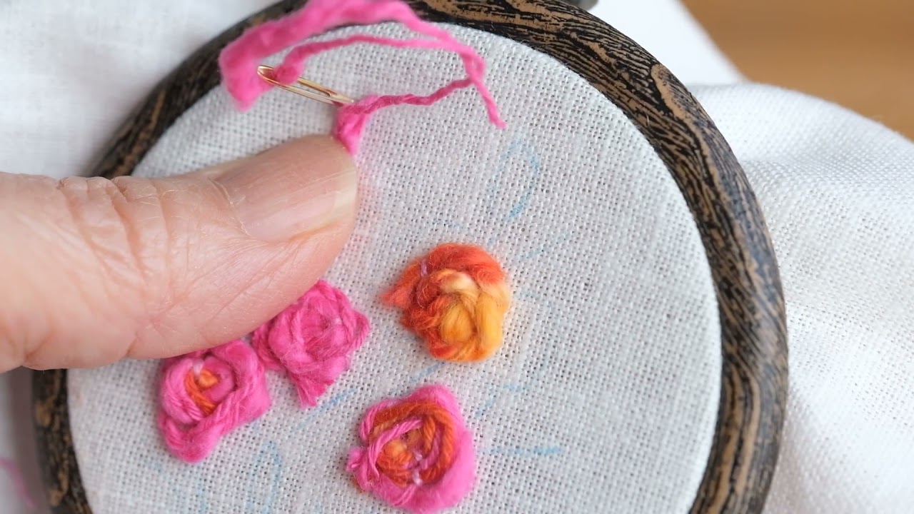ピンク薔薇刺繍♡ダークグレー7センチパッチンピン ピンク薔薇刺繍♡ダークグレー7センチパッチンピン