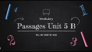 Passages unit 5 lesson B, Vocabulary: Tell me what he said.