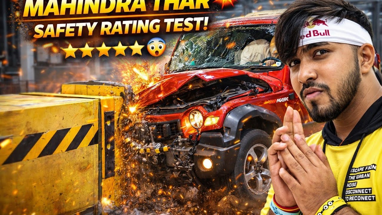 Mahindra Thar Crash Test 😱 | Real Safety Rating Test Inside Crusher