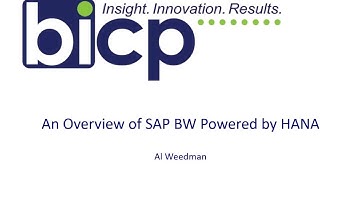 An Overview of the SAP BW Powered by HANA Webinar