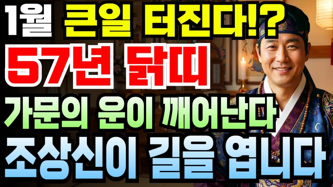 1957년생 정유년생 2026년 1월 닭띠 69세 운세 복권급 대박! 재물 몰려오고 금전운 상승하는 신년 시기, 닭띠 큰돈 쓸어담는 골든타임 지금 바로 공개합니다.