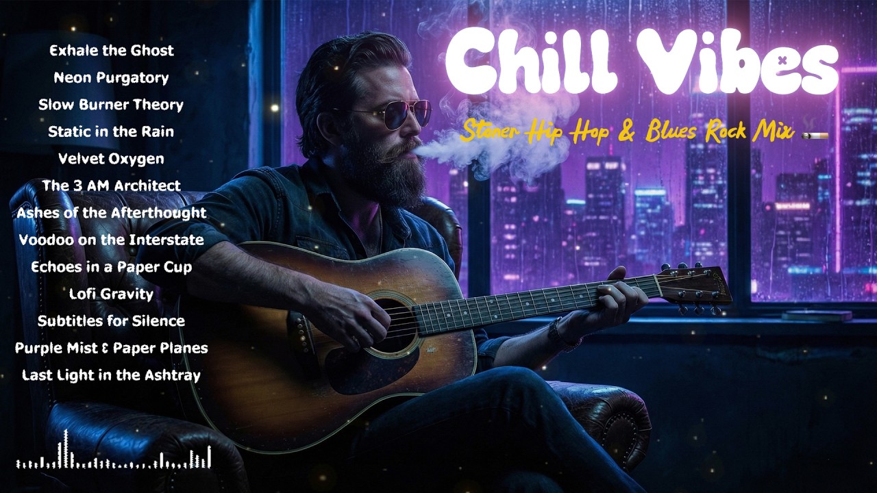 Late Night Stoner Blues & Chill Hip Hop 🌧️ Smoke & Strings [Dark Blues Rock / Lofi Hip Hop]