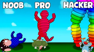 NOOB vs PRO vs HACKER Rope Man Run Android iOS Oggy And Jack Voice