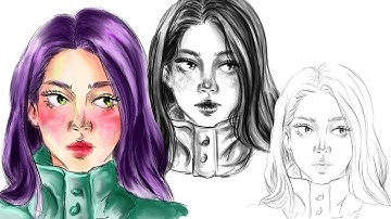 Learn to sketch and Paint in 5 minutes - Digital Painting Photoshop Tutorial Beginner