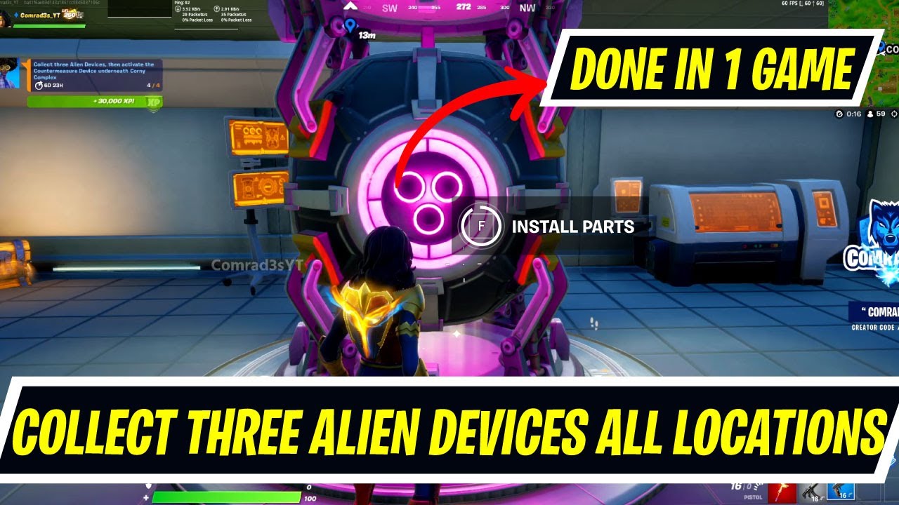 IO is Building a Alien Killer Machine for the Season 7 Event - Collect three alien devices locations