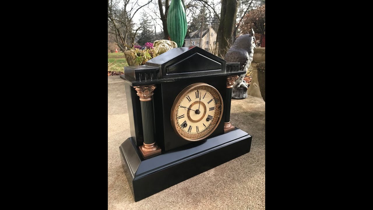 The Clock Hack Refurbishes Ansonia Cast Iron Steel Cased Time Strike Mantel Clock Repaint