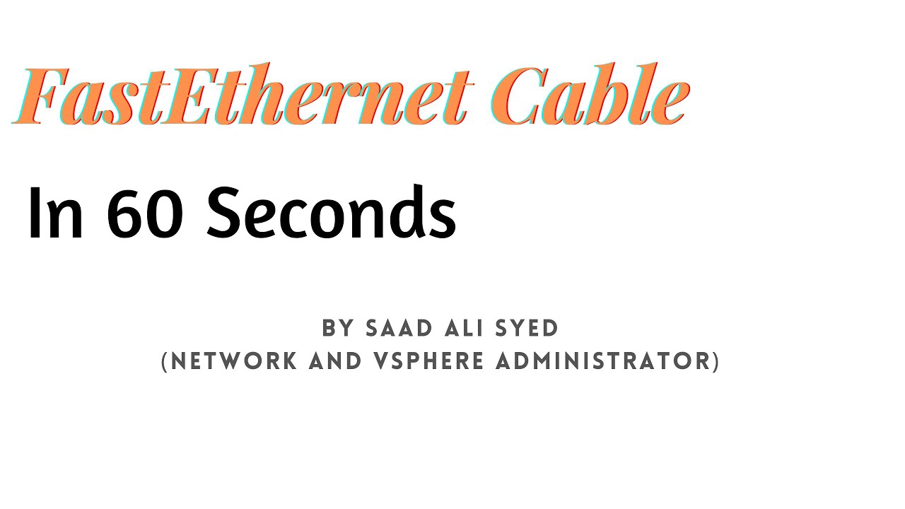 FastEthernet Cable in 60 Sec