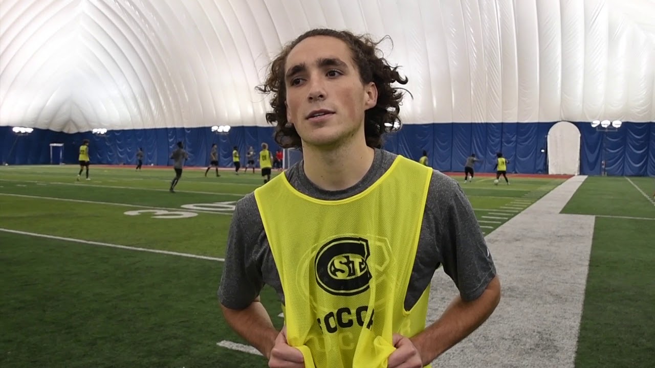 St. Cloud State men's soccer first day of practice in the Husky Dome - Oct. 20, 2020.