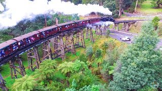 Puffing Billy by Drone - Victoria, Australia