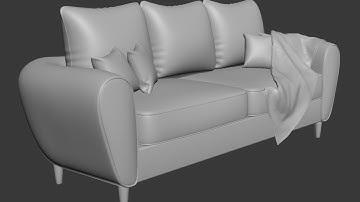 3dsmax Sofa and pillow modeling