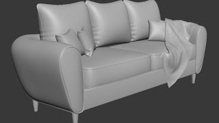 3dsmax Sofa and pillow modeling