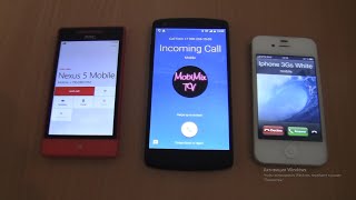 Incoming call & Outgoing call at the Same Time Nexus 5+htc+iPhone 4S ios 6