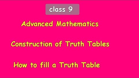 Construction of Truth Tables+Mathematical Logics+Class9 Advanced mathematics-Statements-Chapter2SETS