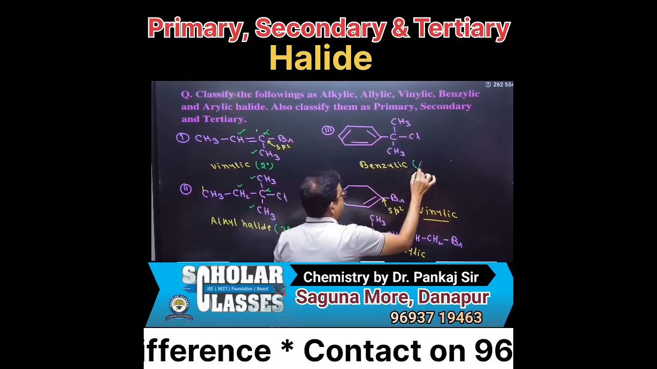 Primary, Secondary & Tertiary Halide 