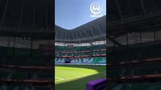 تيفو المنتخب السعودي في استاد المدينة التعليمية قبل مباراة بولندا
