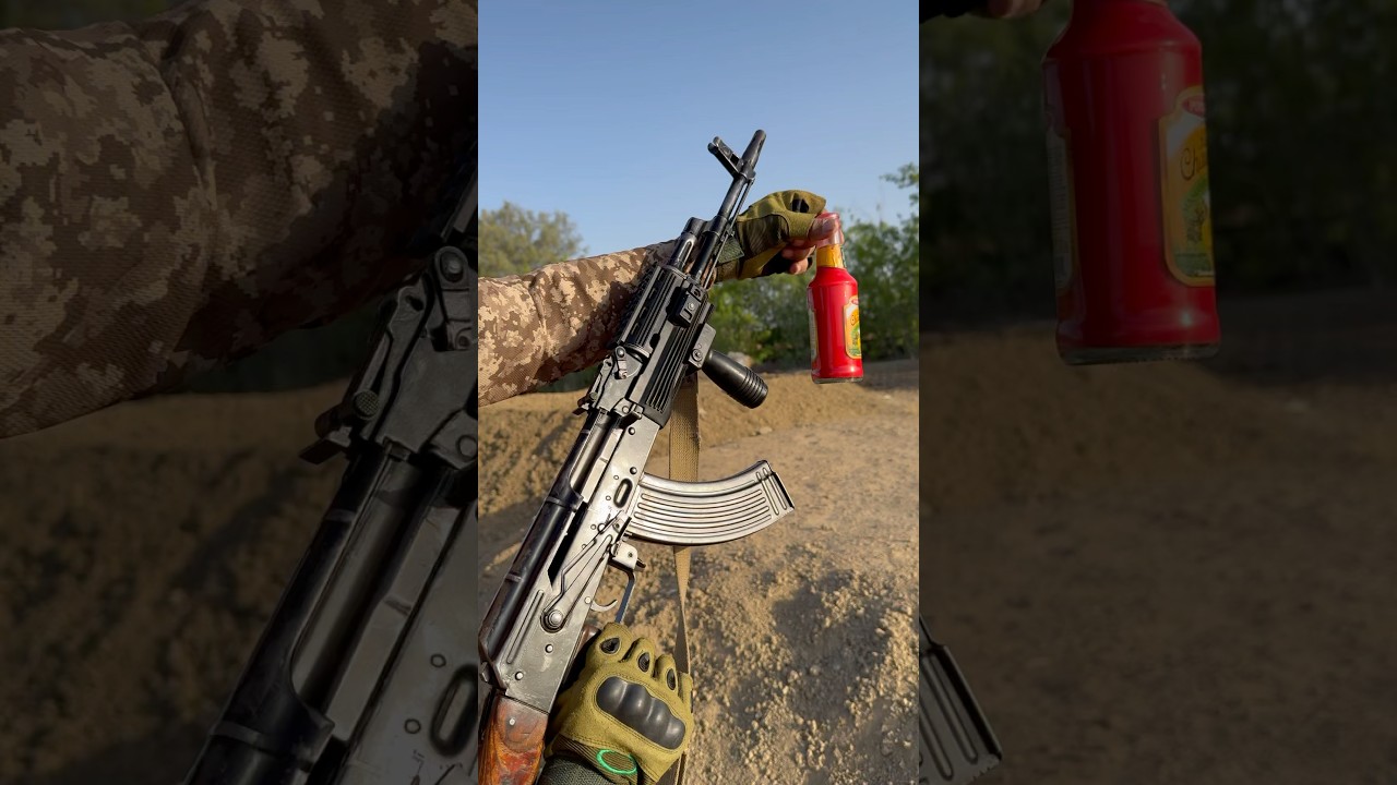 Ak47 blow 🆙😱a bottle target 