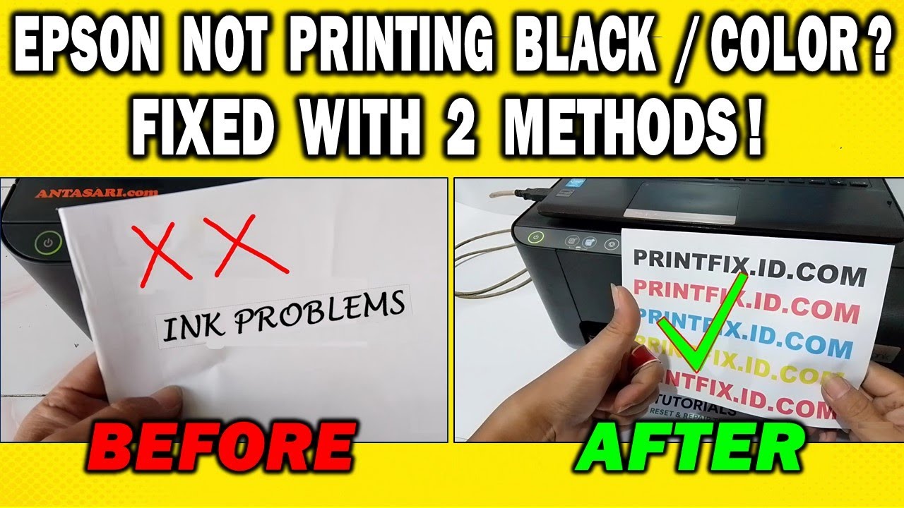 How To Fix Epson Printer Not Printing Black / Color | ET-2400, L3210 ...