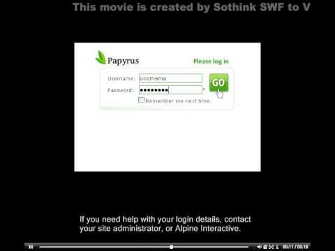 Content Management System Login Demonstration - Papyrus CMS