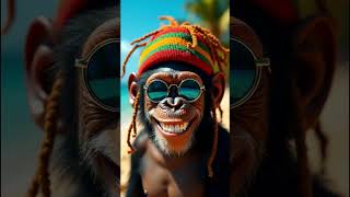 Jamaican MONKEY Chilling On The Beach?!🙈#chillvibes #funny #cuteanimales monkey #summer #shorts