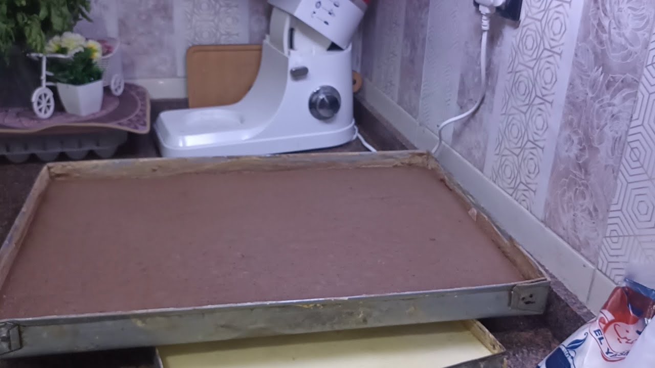 اسبونج بدقيق عادي ❗بطريقة جديدة 👌مقاسات الصواني والصيجان 🤗بالجرام والكوباية