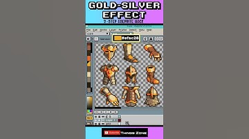 Aseprite Gold & Silver EFFECT (EASY 2-Step Pixel Art Hack) #pixelart #aseprite #texture #shorts