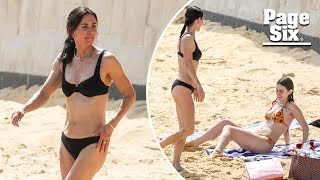 Courteney Cox, 60, flaunts her fit figure in bikini during beach day with daughter Coco Arquette