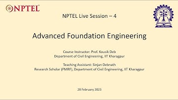 NPTEL Live Session - Advanced Foundation Engineering: Beams on Elastic Foundation - Week 4