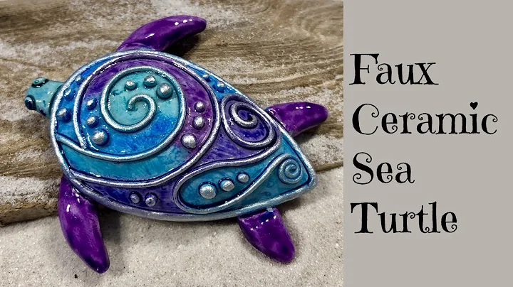 Faux Ceramic Sea Turtle With Lucy Clay Glassymer S...