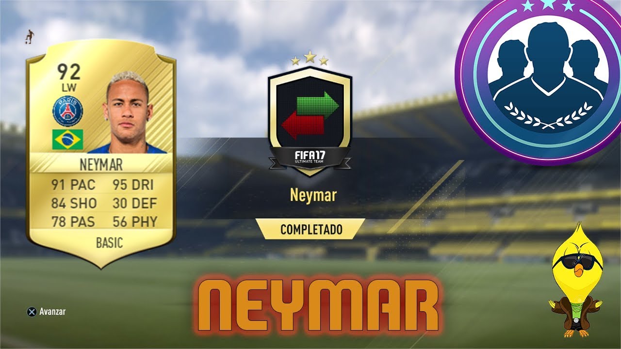 FIFA 17 Desafió de plantillas SBC completado-NEYMAR- 92 (Prestamo)Barato-Pollitoyeison