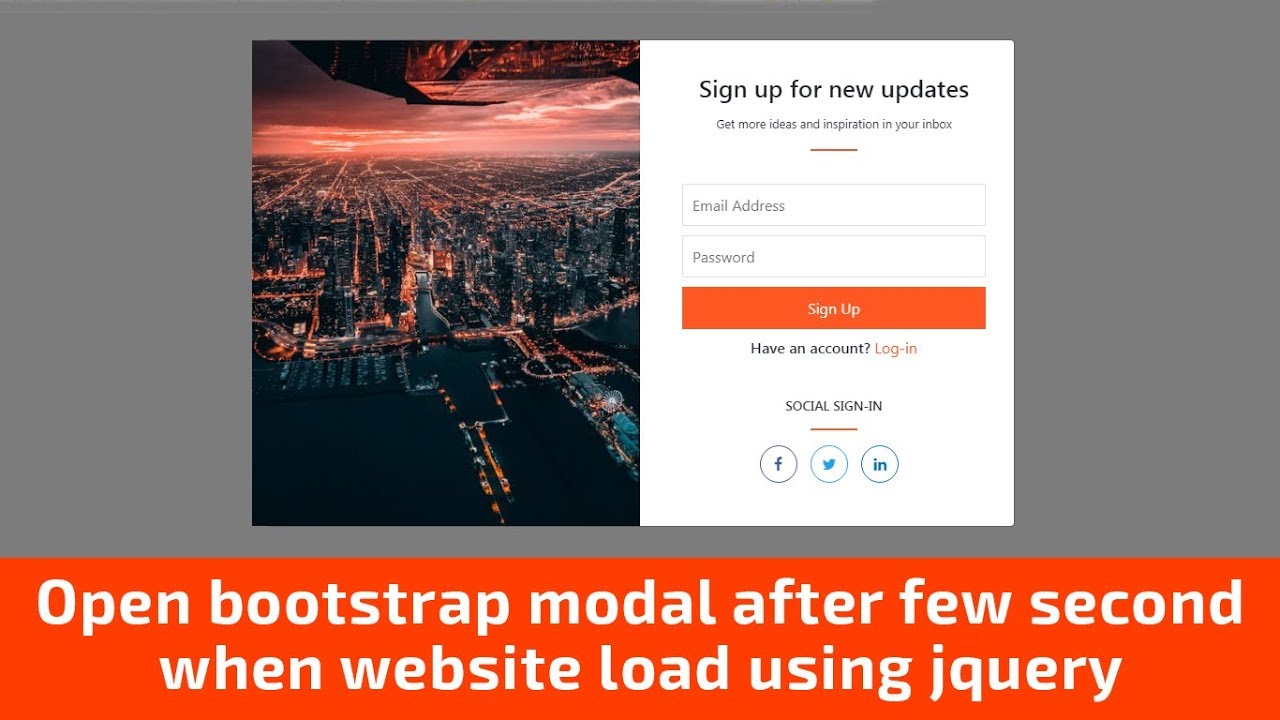 How to open bootstrap popup model after few seconds when website load using  jquery - YouTube