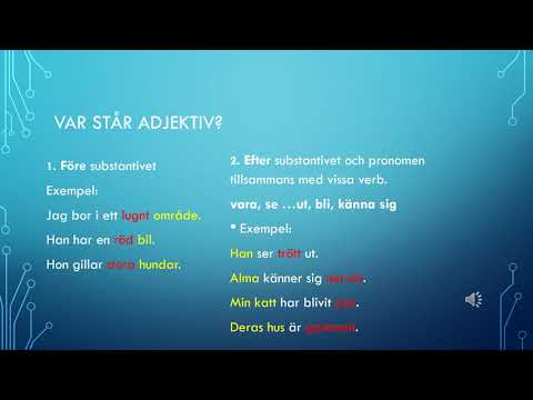 adjektiv 1 تعلم السويدية مع نزيرة الصفة