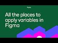 All the places to apply variables in Figma