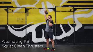 Caution Strong: Alternating KB Squat Clean Thruster