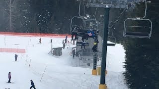 Boy Gets Caught After Falling From Ski Lift Chair