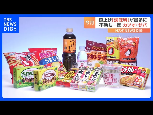 今月の値上げ「調味料」が最多に 背景に原材料となる魚の不漁｜TBS