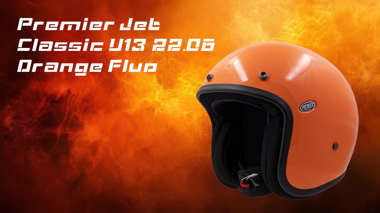 プレミア ジェット クラシック u13 22.06 ヘルメット オレンジ フルオ