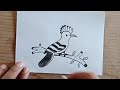 كيفيه رسم طائر الهدهد بالقلم الرصاص للاطفال How To Draw A Hoopoe In Pencil 