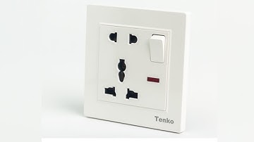 Ổ Cắm Điện Chống Giật Đôi Có Công Tắc TK-TT-A-28I Tenko.com.vn