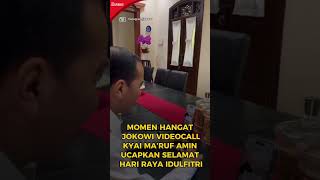 WARM MOMENTS WHEN JOKOWI VIDEOCALLS KYAI MA'RUF AMIN TO WISH HAPPY EID AL-FITR