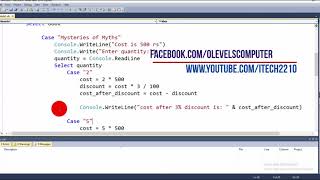 Simple program in visual basic console/vb.net using case statement
