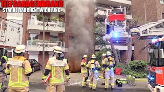 [AUSGEDEHNTER TIEFGARAGENBRAND!] - Auto &amp; mehrere Roller in Vollbrand ~ Starke Rauchentwicklung -